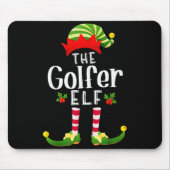 Golfer Christmas Elf Matching Pajama X-mas Party Mousepad (Vorne)