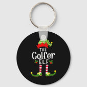 Golfer Christmas Elf Matching Pajama X-mas Party Schlüsselanhänger (Vorderseite)