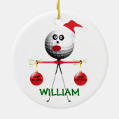 Golfer Christmas Keramik Ornament (Hinten)