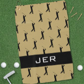 Golfer Custom Mit Monogramm Pattern Gold Black Pro Golfhandtuch