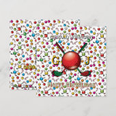 Golfer Customized Christmas Monogram Design Feiertagskarte (Vorne/Hinten)