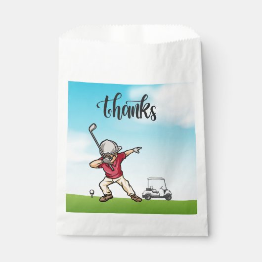 Golfer-Dabbing auf dem Golfplatz danke Geschenktütchen (Vorderseite)