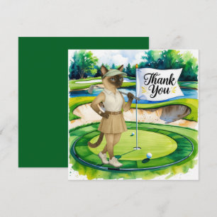 Golfer Dankeschön Karte für Katzenliebhaber