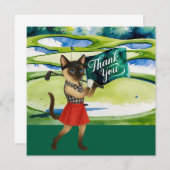 Golfer Dankeschön Karte für Katzenliebhaber (Vorne/Hinten)