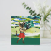 Golfer Dankeschön Karte für Katzenliebhaber (Stehend Vorderseite)
