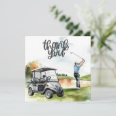 Golfer Dankeskarte (Stehend Vorderseite)