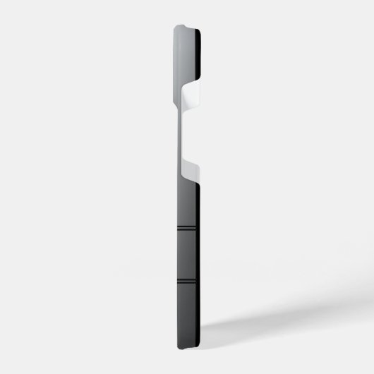 Golfer der schwarzen Silhouette auf Silver Monogra iPhone Hülle (Linke Seite)