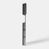 Golfer der schwarzen Silhouette auf Silver Monogra iPhone Hülle (Rechte Seite)