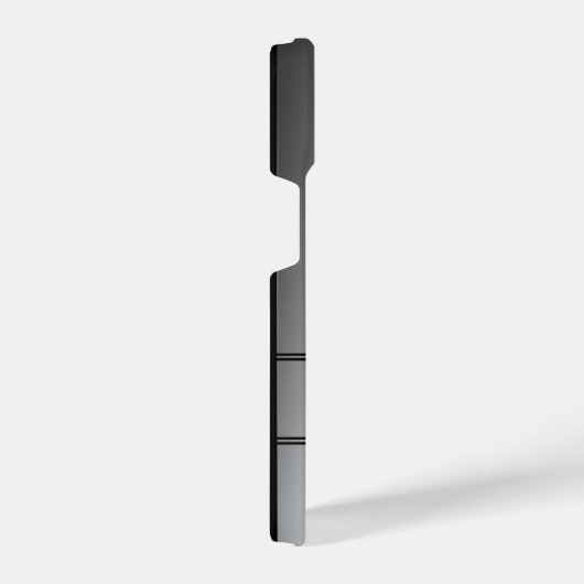 Golfer der schwarzen Silhouette auf Silver Monogra iPhone Hülle (Rechte Seite)