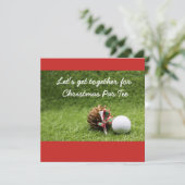 Golfer der Weihnachtszeit Party Einladung (Stehend Vorderseite)