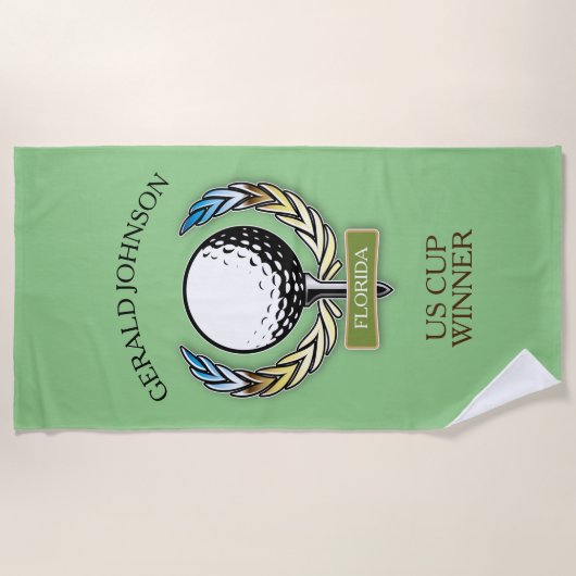 Golfer Design Monogram Golfer Template Beach Handt Strandtuch (Vorderseite)