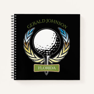 Golfer Design Monogram Golfer Template Note Book Notizblock
