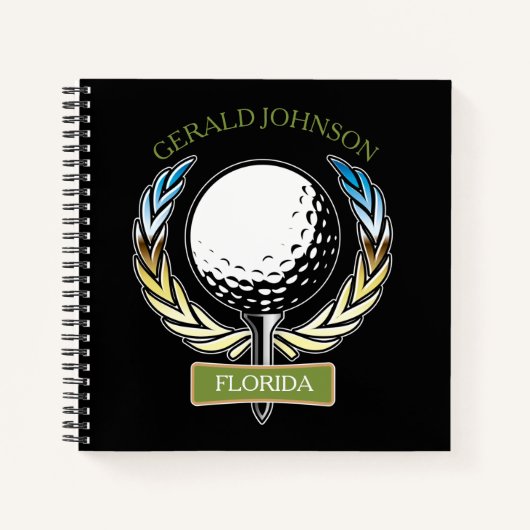 Golfer Design Monogram Golfer Template Note Book Notizblock (Vorderseite)