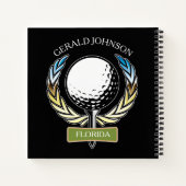 Golfer Design Monogram Golfer Template Note Book Notizblock (Rückseite)