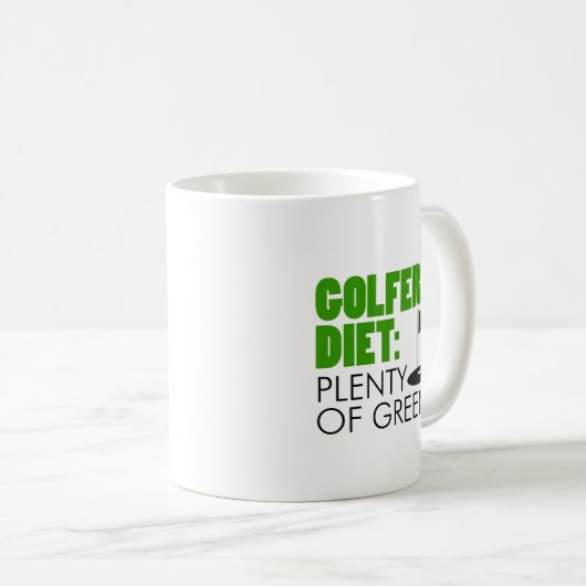 Golfer Diät viele Grüntöne Funny Golfing Tasse (VorderseiteRechts)