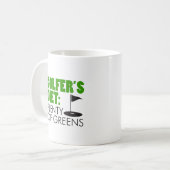 Golfer Diät viele Grüntöne Funny Golfing Tasse (Vorderseite Links)