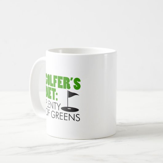 Golfer Diät viele Grüntöne Funny Golfing Tasse (Vorderseite Links)