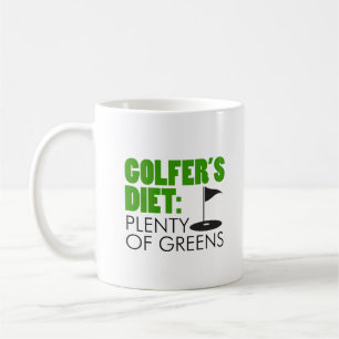Golfer Diät viele Grüntöne Funny Golfing Tasse