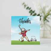 Golfer-Dobbing auf dem Golfplatz dank Dankeskarte (Stehend Vorderseite)