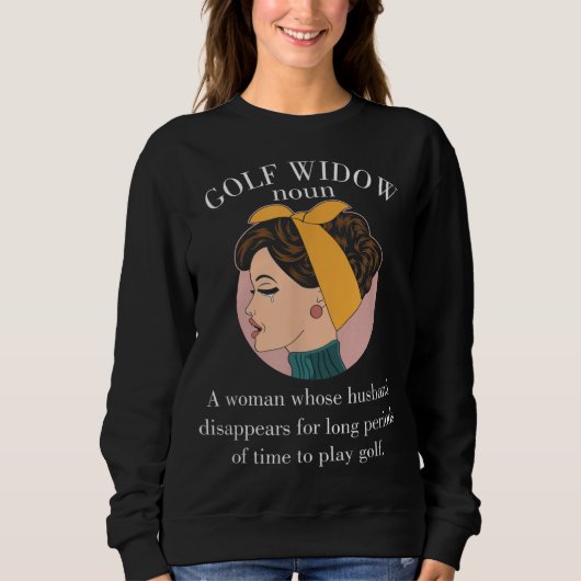 Golfer-Ehefrau-Ehemann-Ehemann mit Golfer-Witwe ve Sweatshirt (Vorderseite)