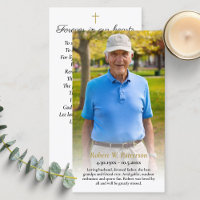 Golfer Einfache Foto Beerdigung Gedenkkarte