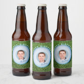 Golfer Foto gezeichnet Golf Ball Geburtstag Bierflaschenetikett (Flaschen)