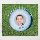 Golfer Foto gezeichnet Golf Ball Geburtstag Bierflaschenetikett (Einzelnes Label)