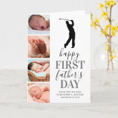 Golfer Foto Neuer Vatertag Karte (Gelbe Blume)