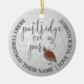 Golfer Foto Weihnachten Golf Geschenk Partridge Keramik Ornament (Vorne)