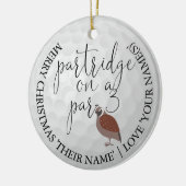 Golfer Foto Weihnachten Golf Geschenk Partridge Keramik Ornament (Links)