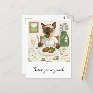 Golfer-Frau isst Essen im Clubhaus Postkarte
