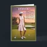 Golfer Funny Birthday niedlicher Golfwitz Dankeskarte<br><div class="desc">Diese lustige Golf-Geburtstagskarte ist ideal für Golfer, die Spaß und eine Touch Kunst schätzen. Mit einer atemberaubenden, eleganten Lady Golfer auf grünem Feld erweckt sie den Geist des Spiels. Das spielerische Sprichwort der Karte bringt eine humorvolle Drehung mit sich und macht es zu einer einzigartigen Golfkarte für jeden, der den...</div>