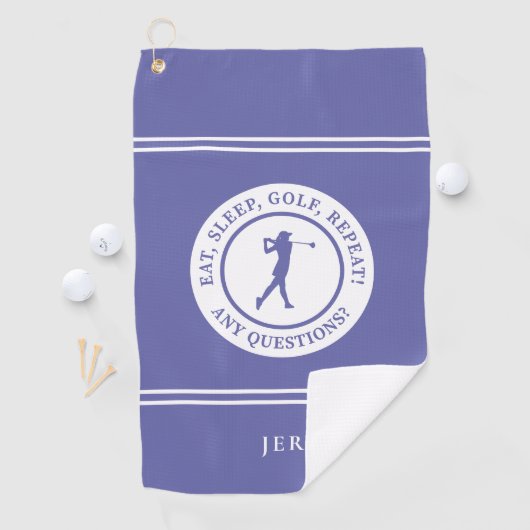 Golfer Funny modern Mit Monogramm für sie Golfhandtuch (Insitu)