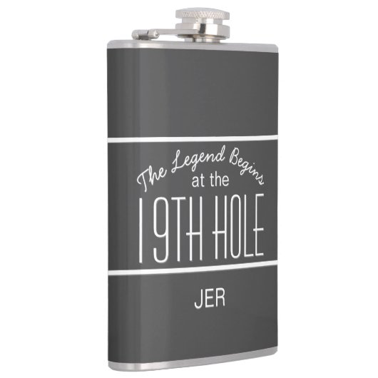 Golfer Funny Sports Pro Classic Monogram Game Gray Flachmann (Rechts)