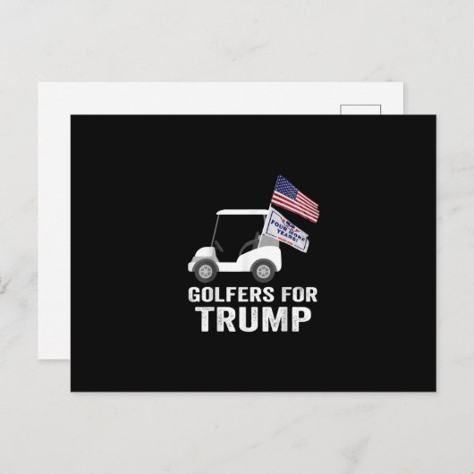 Golfer für Trump 2020 Trump-Unterstützer Golf Postkarte (Vorne/Hinten)