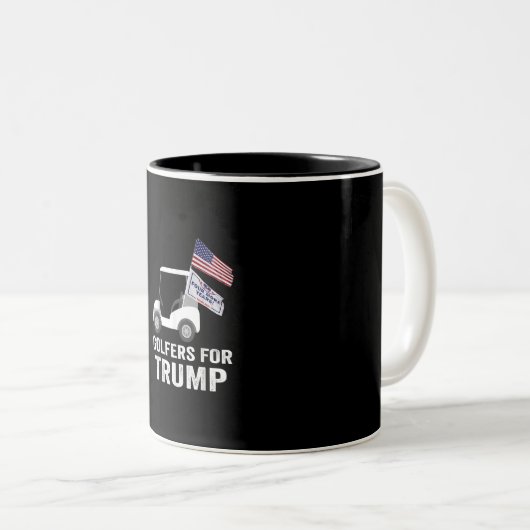 Golfer für Trump 2020 Trump-Unterstützer Golf Zweifarbige Tasse (VorderseiteRechts)