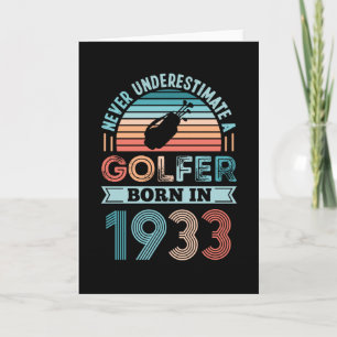 Golfer geboren 1933 Golfing 90. Geburtstagsgeschen Karte