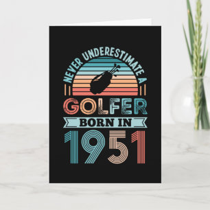 Golfer geboren 1951 Golfing 70. Geburtstagsgeschen Karte