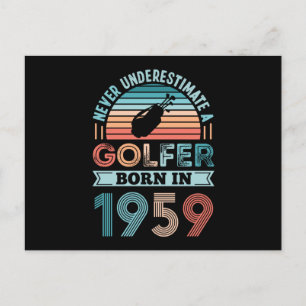 Golfer geboren 1959 Golfing 70. Geburtstagsgeschen Postkarte