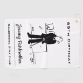 Golfer Geburtstag - Funny Golf Cartoon Golf Handtu Golfhandtuch (Horizontal)
