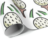 Golfer-Geschenk - Überdeckte Golfbälle auf Gold-T- Geschenkpapier (Rolleneckpunkt)