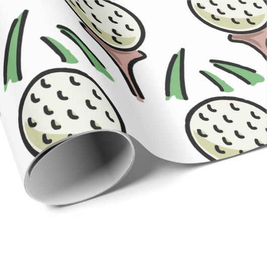 Golfer-Geschenk - Überdeckte Golfbälle auf Gold-T- Geschenkpapier (Rolleneckpunkt)