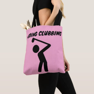 GOLFER GIRL GOLF GEHT ZU KLUBBING PINK TASCHE