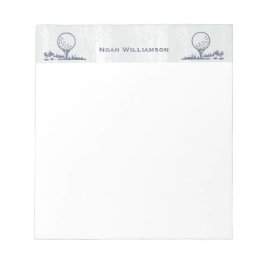 Golfer Golf Ball Retro Monogram Name Notizblock