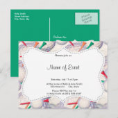 Golfer; Golf Balls & T-Shirts Muster Einladungspostkarte (Vorne/Hinten)