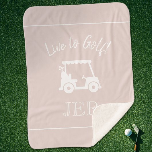 Golfer Golf Cart Mit Monogramm Initialen Chic Pink Sherpadecke