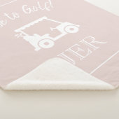 Golfer Golf Cart Mit Monogramm Initialen Chic Pink Sherpadecke (3/4)