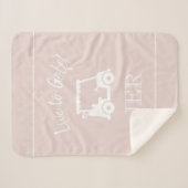 Golfer Golf Cart Mit Monogramm Initialen Chic Pink Sherpadecke (Vorderseite (Horizontal))