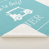 Golfer Golf Cart Mit Monogramm Initials Blue Green Sherpadecke (3/4)