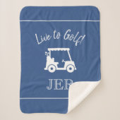 Golfer Golf Cart Mit Monogramm Vorstellungen Klass Sherpadecke (Vorderseite)